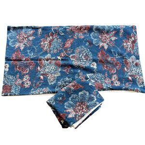 Linden Street Arlington 2 King Shams Navy w Burgundy Red Floral Qulited 20x36